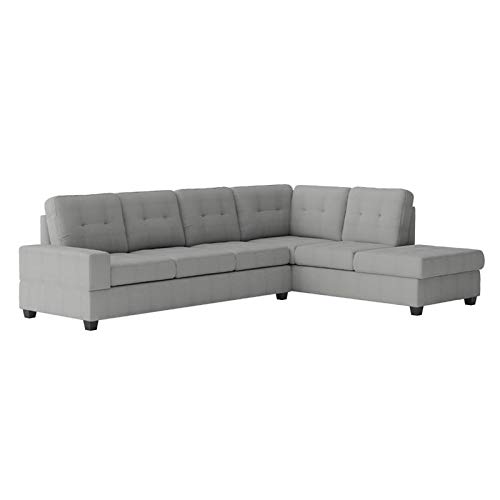 Lexicon Maston Microfiber Sectional Sofa in Gray