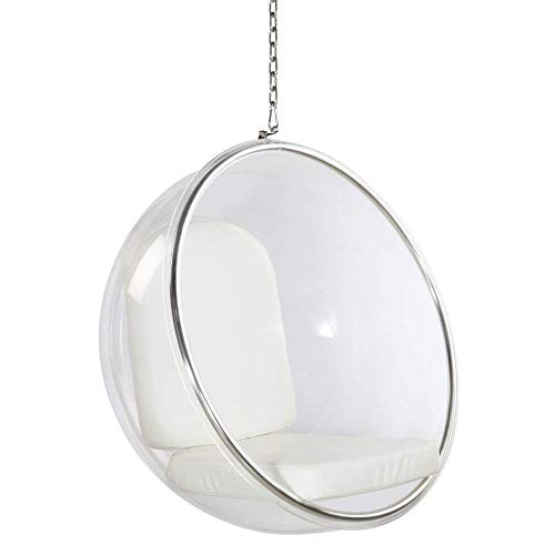 Fine Mod Imports Bubble Hanging Chair, White