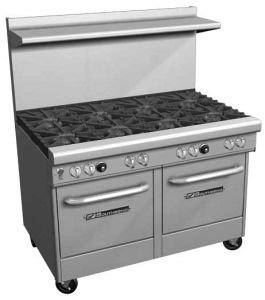 Southbend 4482AC-7R 48" Ultimate Restaurant Gas Range w/ 2 Wavy Grate Burners, 4 Pyromax Burners Right, (1) Convection Oven & (1) Cabinet Base