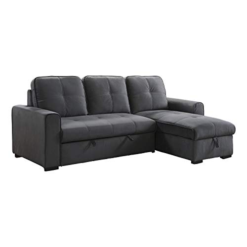 Lexicon 93" x 61" Sectional Sleeper with Storage, Gray