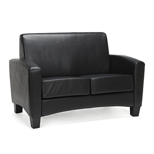 OFM ESS Collection Traditional Reception Loveseat, in Black (ESS-9051-BLK)