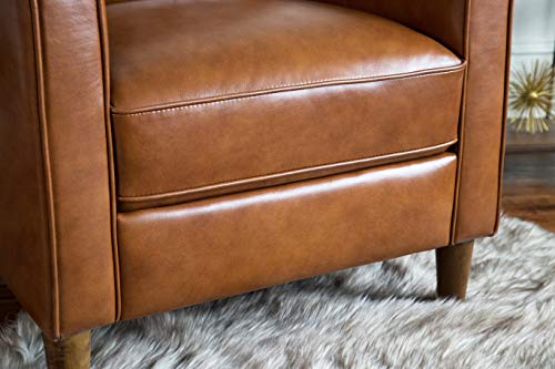 abbyson madison premium grade leather pushback reclining sofa