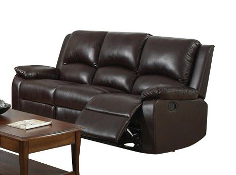 Sliik Furniture Braman Dark Brown Leatherette Recliner Sofa
