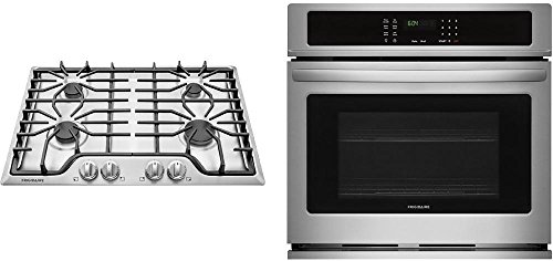 Frigidaire 2-Piece Kitchen Package with FFEW3026TD 31" Gas Cooktop, and FGGC3047QS 30" Electric Single Wall Oven in Stainless Steel