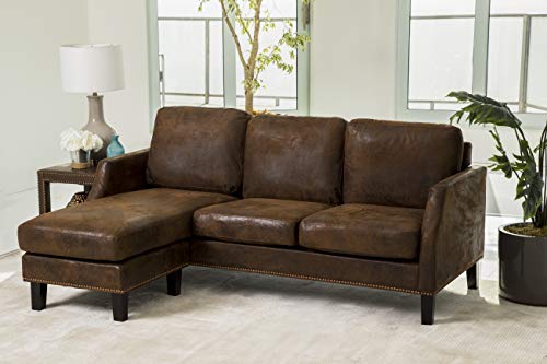 abbyson leather sofa with chaise