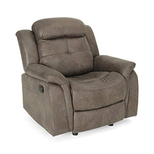 Christopher Knight Home Cory Rocking Glider Recliner, Slate + Black