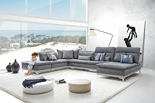 Limari Home Ricardo Sectional Sofa, Grey/White
