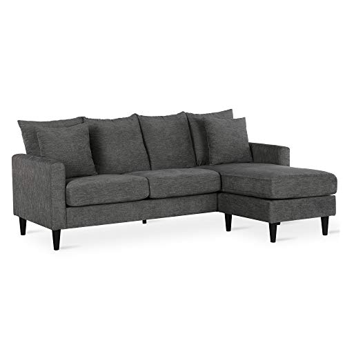 FlexLiving Reversible Sectional Sofa with Pillows, Gray