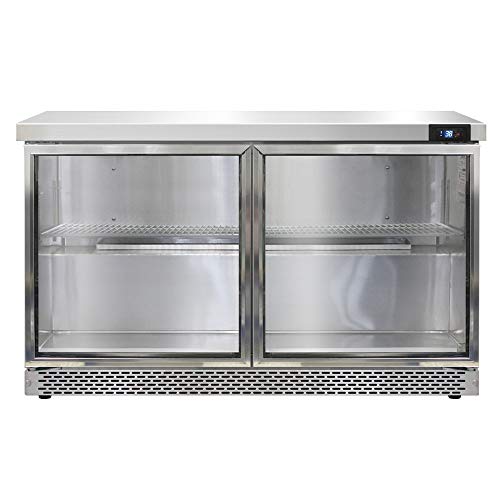 Continental Refrigerator SW48-GD-FB Two Section Work Top Refrigerator 48"W, Glass Doors & Front Breathing