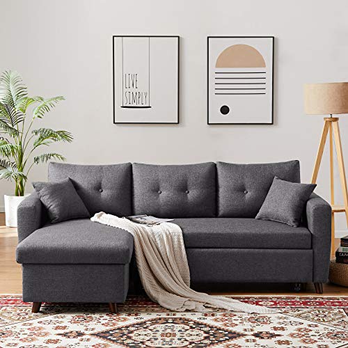 Tribesigns 86.22″ Reversible Sectional Sofa Couch with Chaise ...