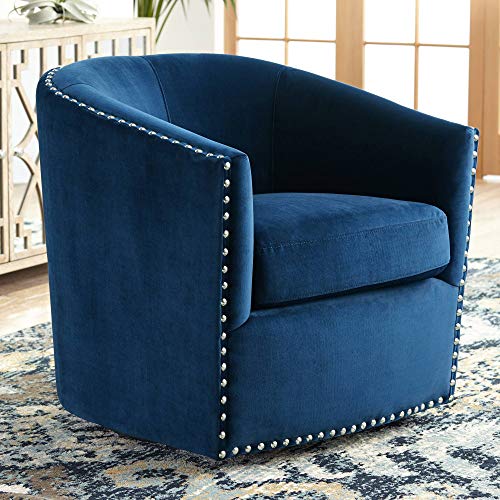 Fullerton Navy Blue Swivel Accent Chair - Studio 55D