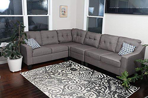 Oliver Smith Sectional Sofa, Brown Grey