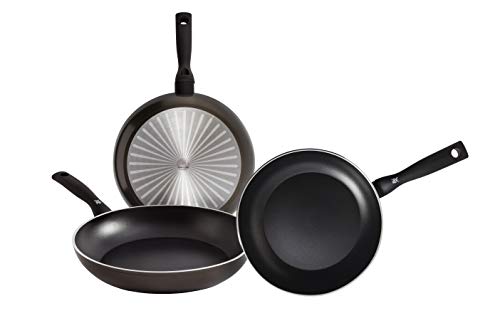 WMF Permadur Element Set of 3 Stainless Steel Frying Pans 20, 24 and 28 cm with Non-Stick for All Hobs Including Induction, Cast Aluminium