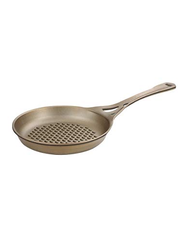 AUS-ION Open Flame Perforated Skillet with Satin Finish 100% Made in Sydney, 3mm Australian Iron, Professional Grade Cookware, 10-Inch