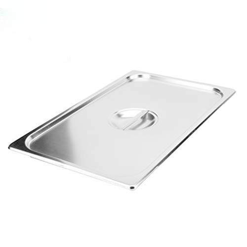 Full Size Stainless Steel Steam Table Pan Cover, Kitma 1/1 Size Pan Lids, Non-Stick Surface, Solid Lid for Full Size Steam Pans with Handle - 12 Pack