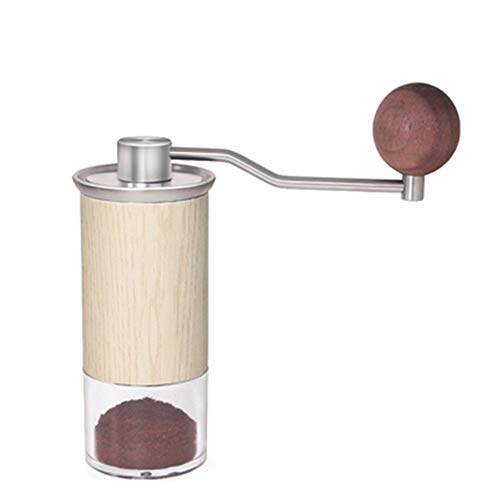 Tian Durable Portable Wooden Hand Coffee Grinder with Ceramic Burr, Simple to Disassemble and Save Space for Easy Storage, Suitable Family Kitchen Use