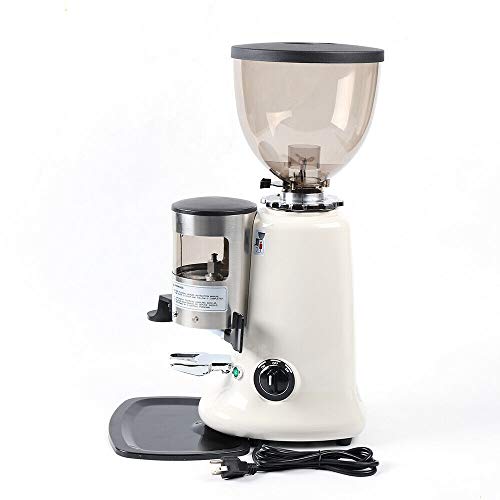 110V 350 W/1400RPM Commercial Electric Coffee Bean Grinder Commercial Grinding Mill Efficient Coffee Grinder 1.2 kg 1-10 File Control Valve Adjust 1200g w/Bean Hopper USA Stock
