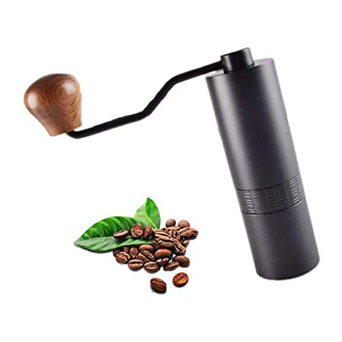 XISABCS Manual Coffee Bean Grinder, Wood Stainless Steel Burr Mill Portable Travel for Espresso