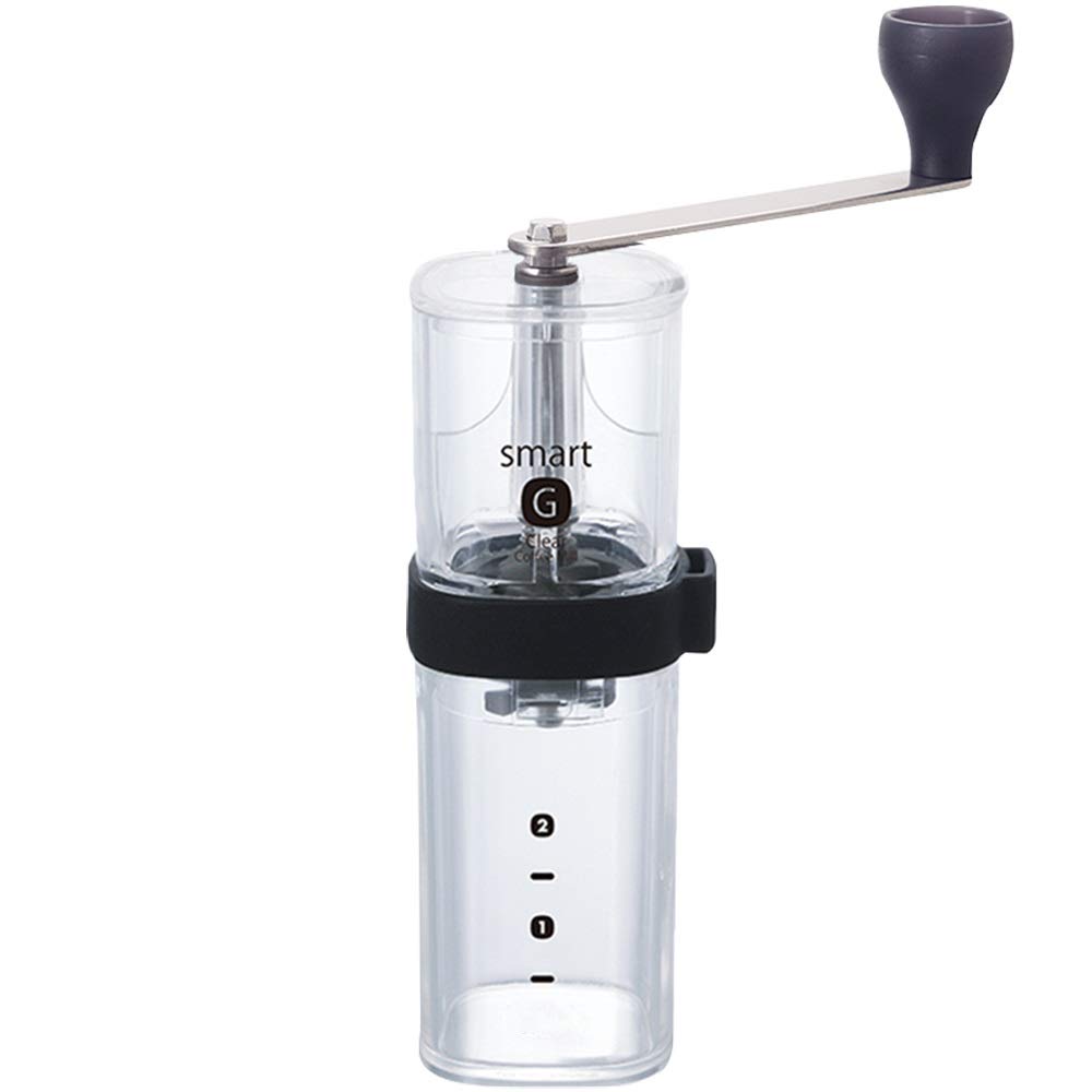 Portable Household Coffee Beans Grinder Adjustable Coarseness Grinding Machine Manual Grinder Adjustable Settings for Espresso (Color : Clear, Size : One size)