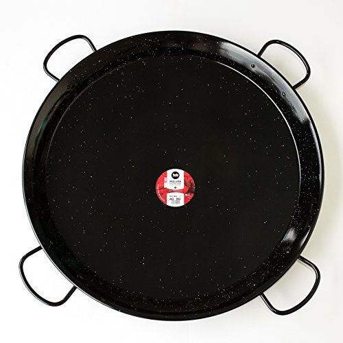 Paella Pan Enamelled Carbon Steel 32Inches / 80cm / up to 40 Servings / 4 handles (Nonstick)