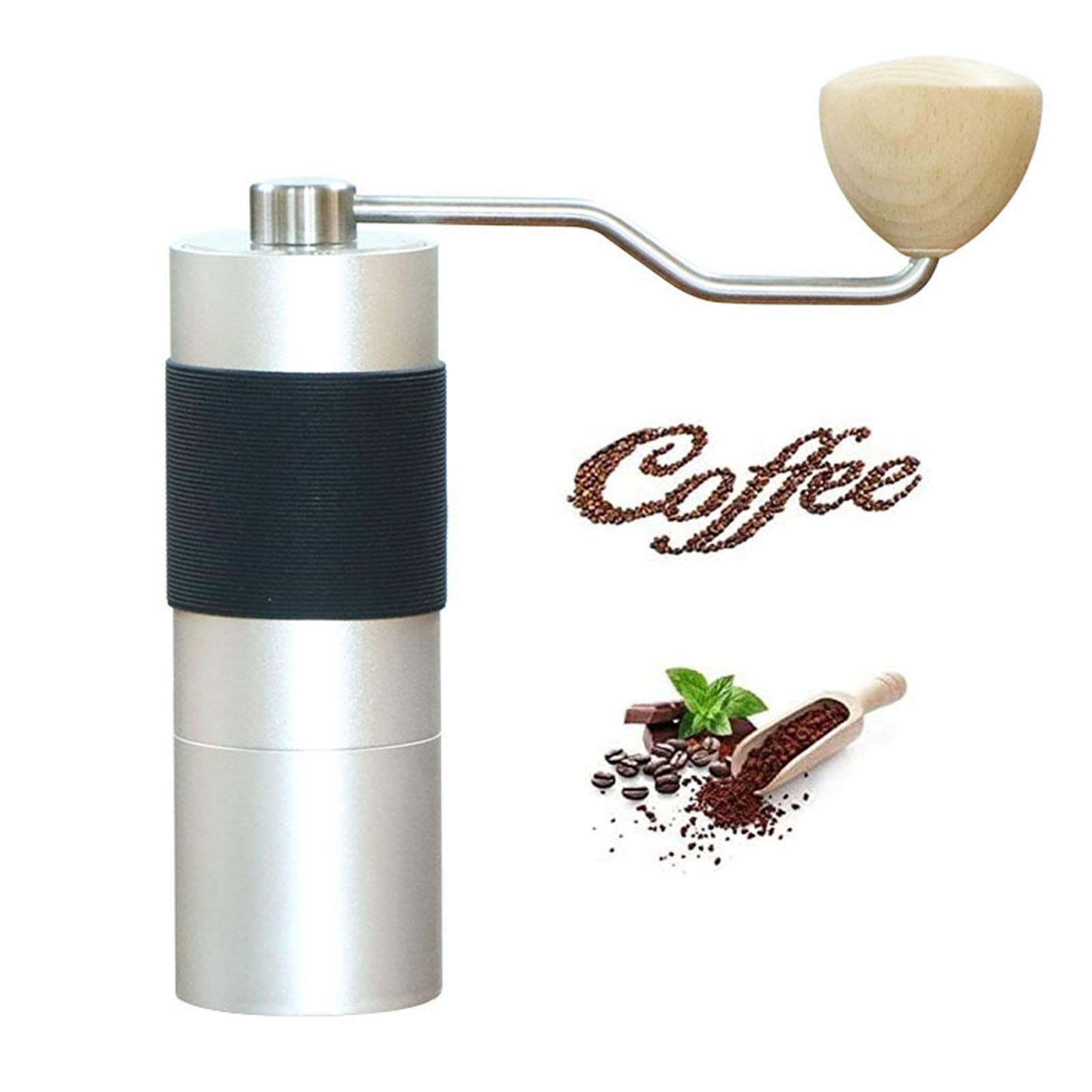 QJJML 2020 Upgraded Manual Coffee Grinder Burr Coffee Grinder Grinder Adjustable Setting Portable Hand Crank Coffee Bean Conical Mill for Espresso,French Press Coffee for Hand Grinder Gift,Beige