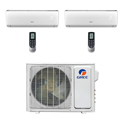 GREE MULTI18CVIR201-18,000 BTU Multi21+ Dual-Zone Wall Mount Mini Split Air Conditioner Heat Pump 208-230V (9-12)