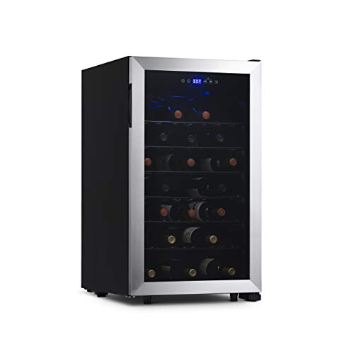 NewAir Compressor Wine Cooler Refrigerator, 50 Bottle Capacity Freestanding Wine Cellar in Stainless Steel - NWC050SS00