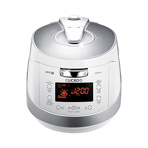 Cuckoo CRP-HS0657F Induction Heating Pressure Rice Cooker, 11 Menu Options, Stainless Steel Inner Pot, Made in Korea, 6 Cup, White